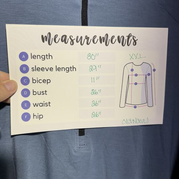 Old Navy Active 1/4 Zip Shirt Men’s XXL Blue Long Sleeve Pullover 4-Way Stretch - Picture 6 of 6